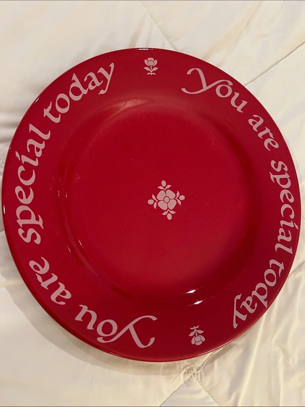 Decorative Red Plate Co. “You Are Special Today” 1979 design. Made in Germany.